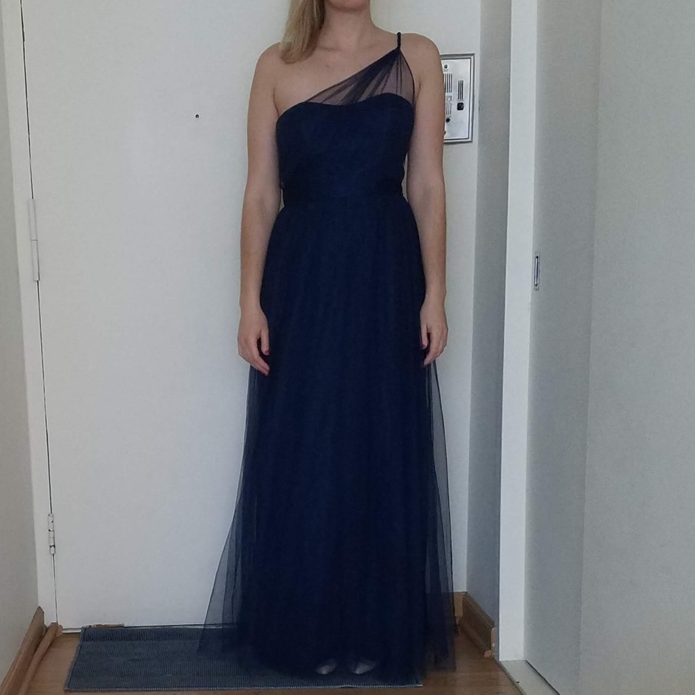 Navy Alfred Angelo One Shoulder Gown